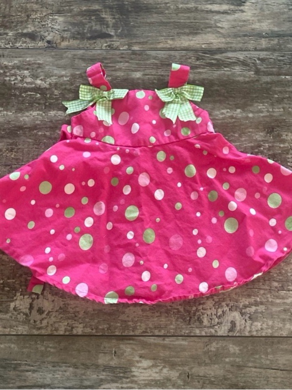 Girls pink polkadotted dress size 3/6 months